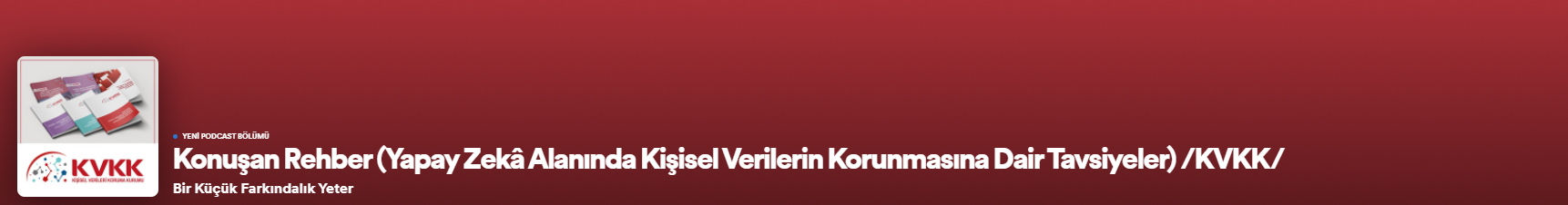 Podcast Kanalımızda Yapay Zekâ Alanında Kişisel Verilerin Korunmasına Dair Tavsiyeler dokümanını seslendirdik.